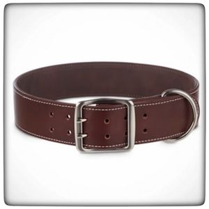 Bond & Co. Brown Genuine Leather Collar for Big Dogs, XX-Large/3X-Large